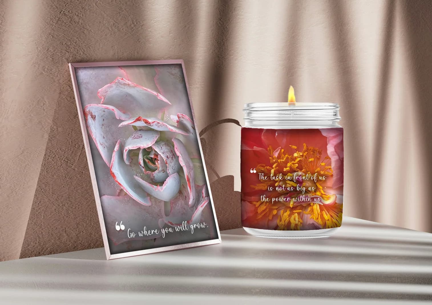 Quiet Flame II Candle in a recovery-supportive room